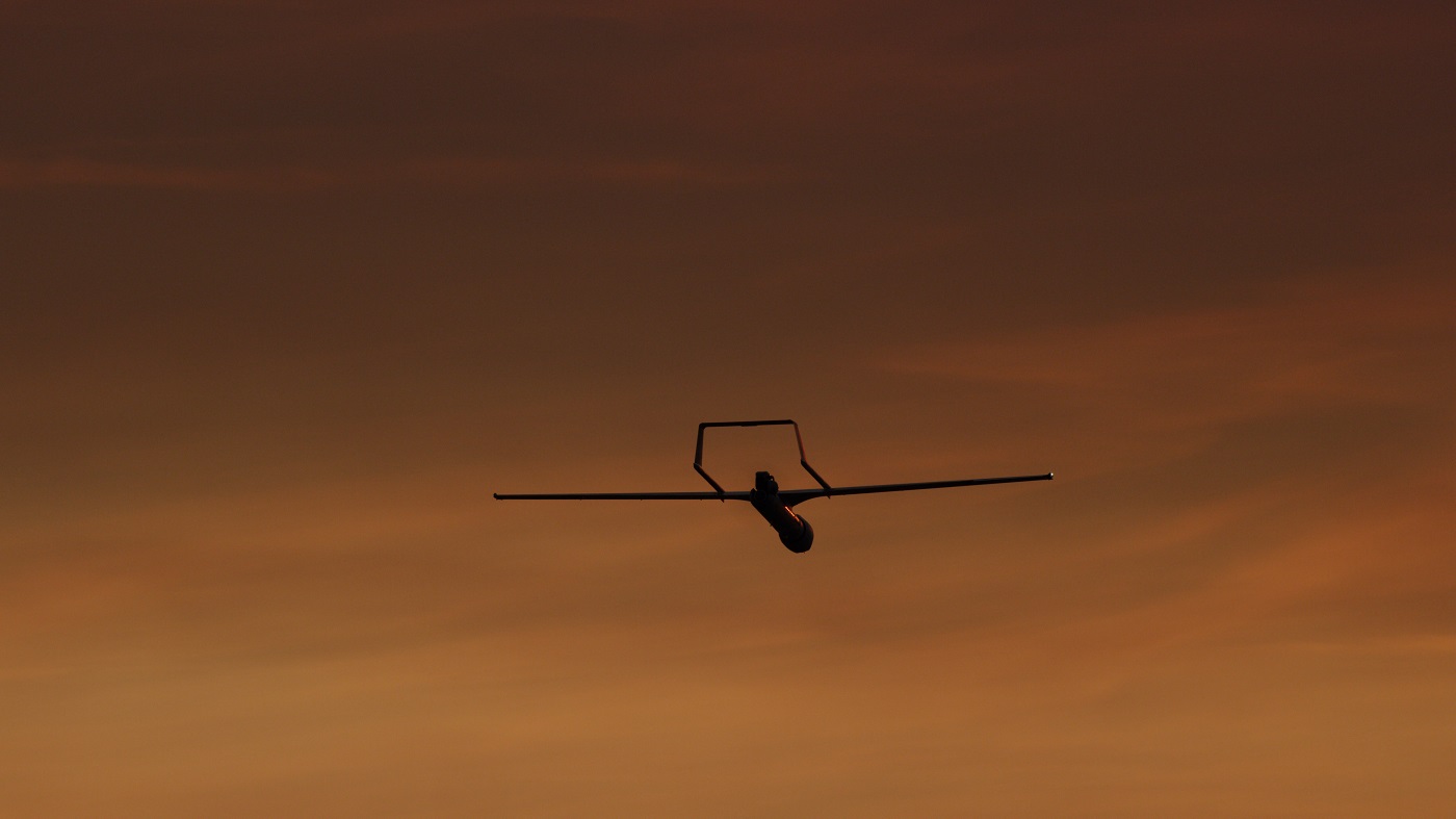 ScanEagle 3 Flying at Sunset